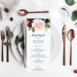 Menu et Carte de remerciements des Mariages de la<br><div class="desc">Menu recto verso et Cartes de remerciements ! Utilisez juste comme menu en supprimant les éléments de l'arrière. Ou éditez facilement le menu et merci place card! Ce design présente une jolie police de caractères et un beau bouquet de fleurs bordeaux. Voir la collection entière pour plus d'articles correspondants !...</div>