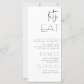 Menu et Carte de remerciements Mariage simple (Devant)