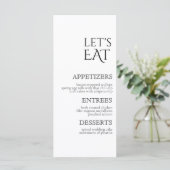 Menu et Carte de remerciements Mariage simple clas (Debout devant)