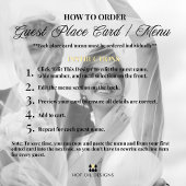 Menu et carton de placement pour invité de mariage