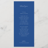 Menu et Merci Floral bleu Mariage (Dos)
