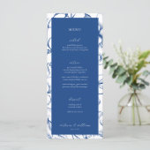 Menu et Merci Floral bleu Mariage (Debout devant)