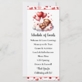 Menu et programme de baby shower pour l'ours de la (Dos)