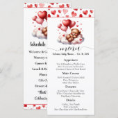 Menu et programme de la baby shower de l'ours de l (Devant / Derrière)
