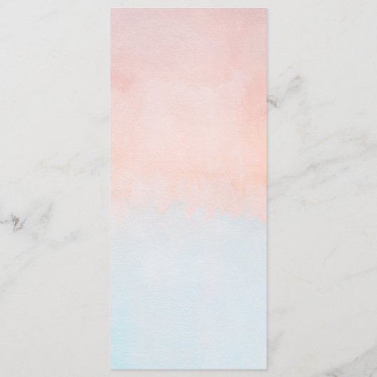 Menu Eté Coucher de soleil Couleur d'eau Mariage Dîner (Dos)