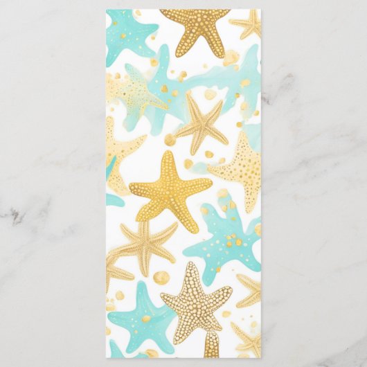 Menu Eté Océan Côte Starfish Plage Mariage (Dos)