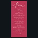 Menu été rouge magenta classique Calligraphie<br><div class="desc">été rouge magenta classique Calligraphie Menu</div>