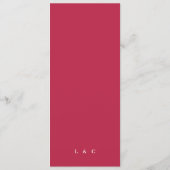 Menu été rouge magenta le mariage Calligraphie (Dos)