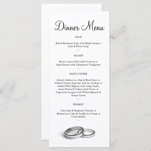 Menu Éternité (Devant / Derrière)