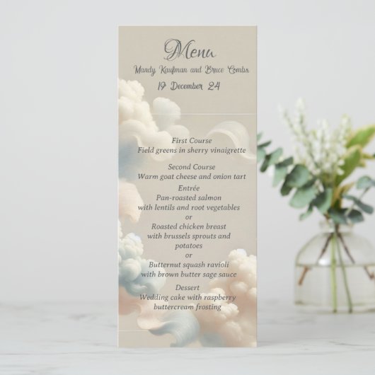 Menu Ethéréal Bliss (Debout devant)