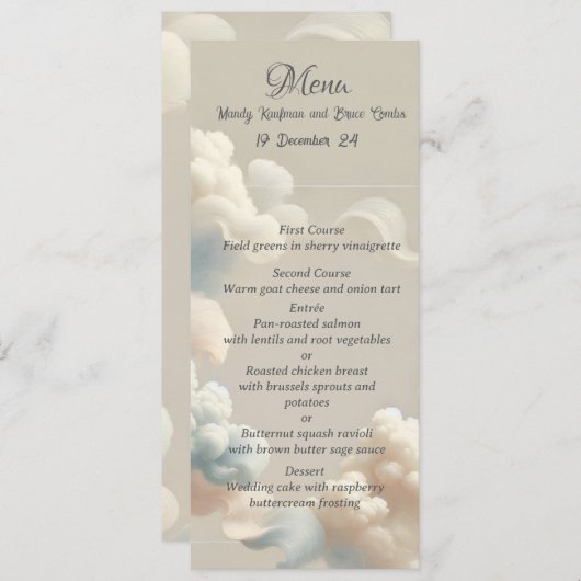 Menu Ethéréal Bliss (Devant / Derrière)