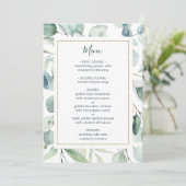 Menu Ethereal Eucalyptus Gold Frame Mariage (Debout devant)