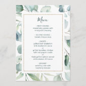 Menu Ethereal Eucalyptus Gold Frame Mariage (Devant)