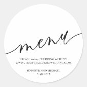 Menu étiquette Script Signature Élégant (Devant)