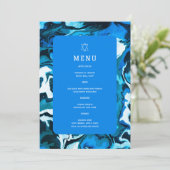 Menu Étoile de David Blue Marble Bar Mitzvah personnali (Debout devant)