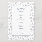 Menu Étoile de David B'nai Bat Bar Mitzvah Mariage juif (Devant)