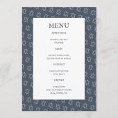 Menu Étoile de David B'nai Bat Bar Mitzvah Mariage juif (Devant)