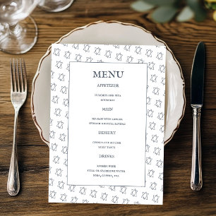 Menu Étoile de David B'nai Bat Bar Mitzvah Mariage juif