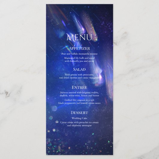 Menu Étoiles de tir Galaxie céleste Mariage (Devant)