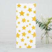 Menu étoiles dorées sur fond blanc (Debout devant)