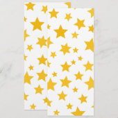 Menu étoiles dorées sur fond blanc (Devant / Derrière)