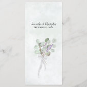 Menu Eucalyptus Aquarelle & Lavande Mariage élégant (Dos)