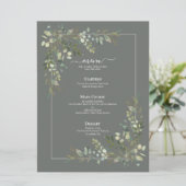 Menu Eucalyptus Botanical Sage Green Wedding (Staand voorkant)