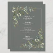 Menu Eucalyptus Botanical Sage Green Wedding (Voorkant / Achterkant)