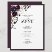 Menu Eucalyptus Botanical Sage Green Wedding (Voorkant / Achterkant)