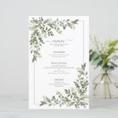 Menu Eucalyptus Botanical Sage Green Wedding (Staand voorkant)
