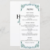 Menu Eucalyptus Cadre vert Bleu Bleu Blanc Noir (Devant / Derrière)