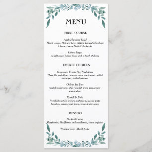 Menu Eucalyptus Cadre vert Bleu Bleu Blanc Noir