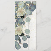 Menu Eucalyptus Feuille Floral Rustique Mariage or bois (Dos)
