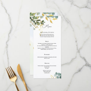 MENU Eucalyptus Feuille Green Gold Elegant