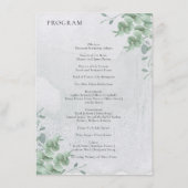 Menu Eucalyptus floral minimal modern program wedding (Dos)