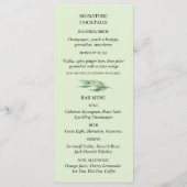 Menu Eucalyptus Mariage de feuillage vert or (Dos)