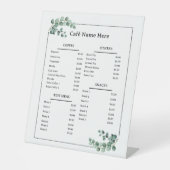 Menu Eucalyptus Minimale Café-koffiewinkel Reclamebord Met Voetstuk (Voorkant)