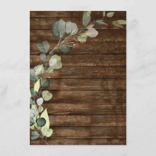 Menu Eucalyptus Pays de verdure Bois rustique (Dos)