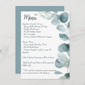 Menu Eucalyptus plat simple et élégant (Devant / Derrière)