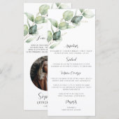 Menu Eucalyptus Quinceanera 15ème anniversaire de la fê (Devant / Derrière)