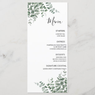 Menu Eucalyptus Rustique Mariage de verdure