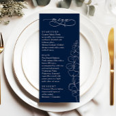 Menu Eucalyptus Spring Navy Blue Wedding Dinner