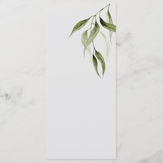 Menu Eucalyptus Verdure à l'aquarelle rustique (Dos)