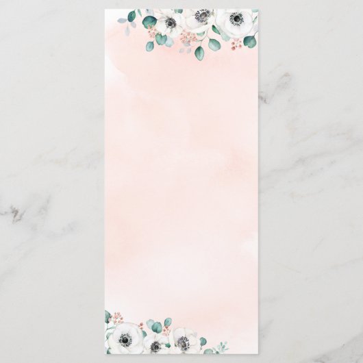 Menu Eucalyptus Verdure anémonique floral rustique mari (Dos)