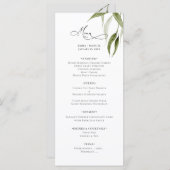 Menu Eucalyptus Verdure Aquarelle Rustique (Devant / Derrière)