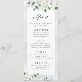 Menu Eucalyptus Verdure blanc floral rustique mariage (Devant)