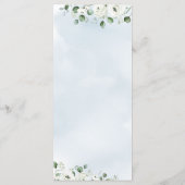 Menu Eucalyptus Verdure blanc floral rustique mariage (Dos)