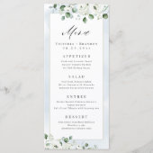 Menu Eucalyptus Verdure blanc floral rustique mariage (Devant)