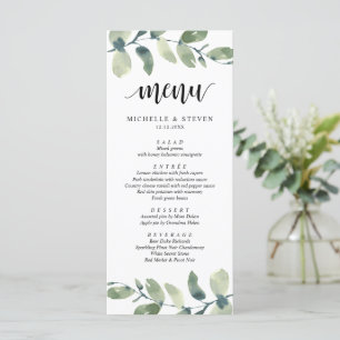 Menu Eucalyptus Verdure Mariage Elopement Dîner