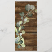 Menu Eucalyptus Vert Bois rustique Pays (Dos)